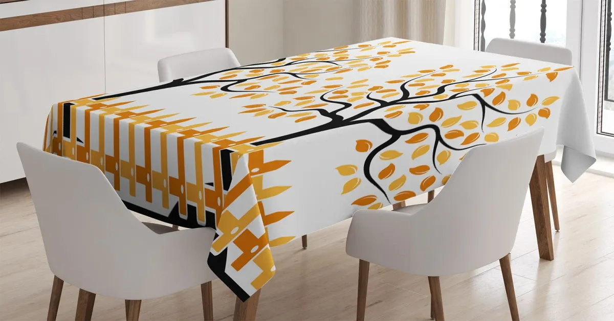 fall autumn trees 3d printed tablecloth table decor 4657
