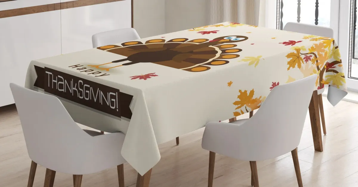fall season animal leaf 3d printed tablecloth table decor 5413
