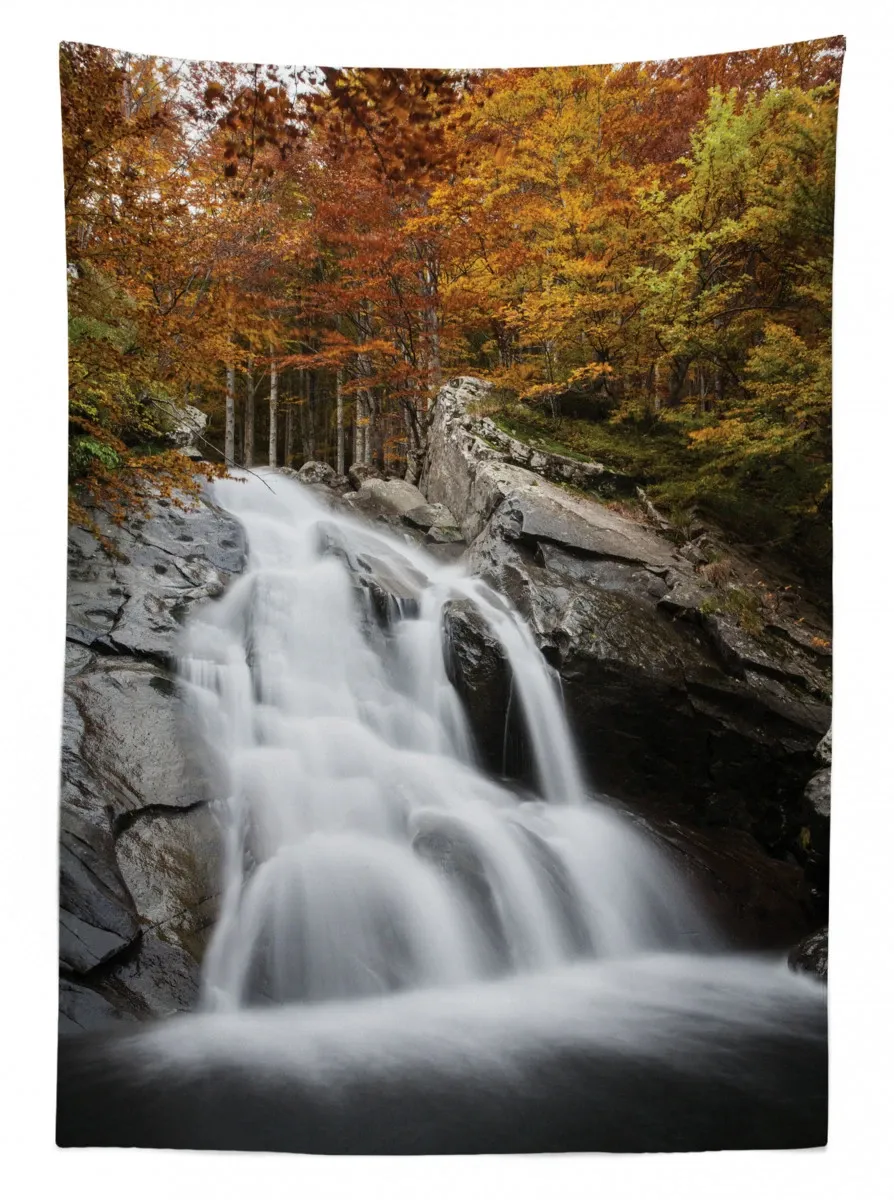 fall trees with lake 3d printed tablecloth table decor 1710