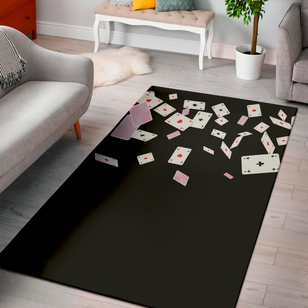 Falling Casino Card Print Area Rug Floor Decor falling casino card print area rug floor decor 3276
