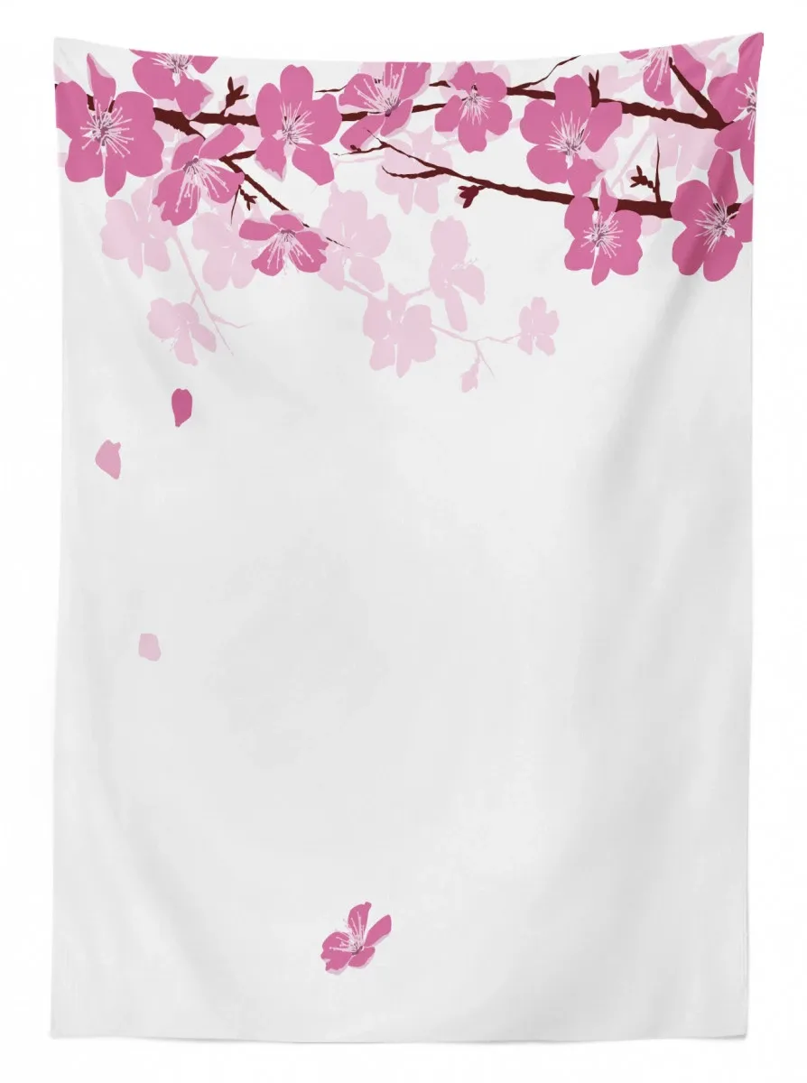 falling flower motif 3d printed tablecloth table decor 6489