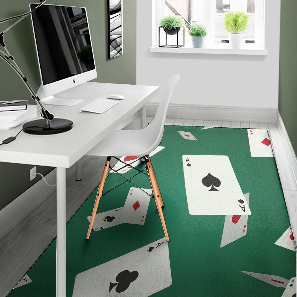 falling poker cards print area rug floor decor 1459