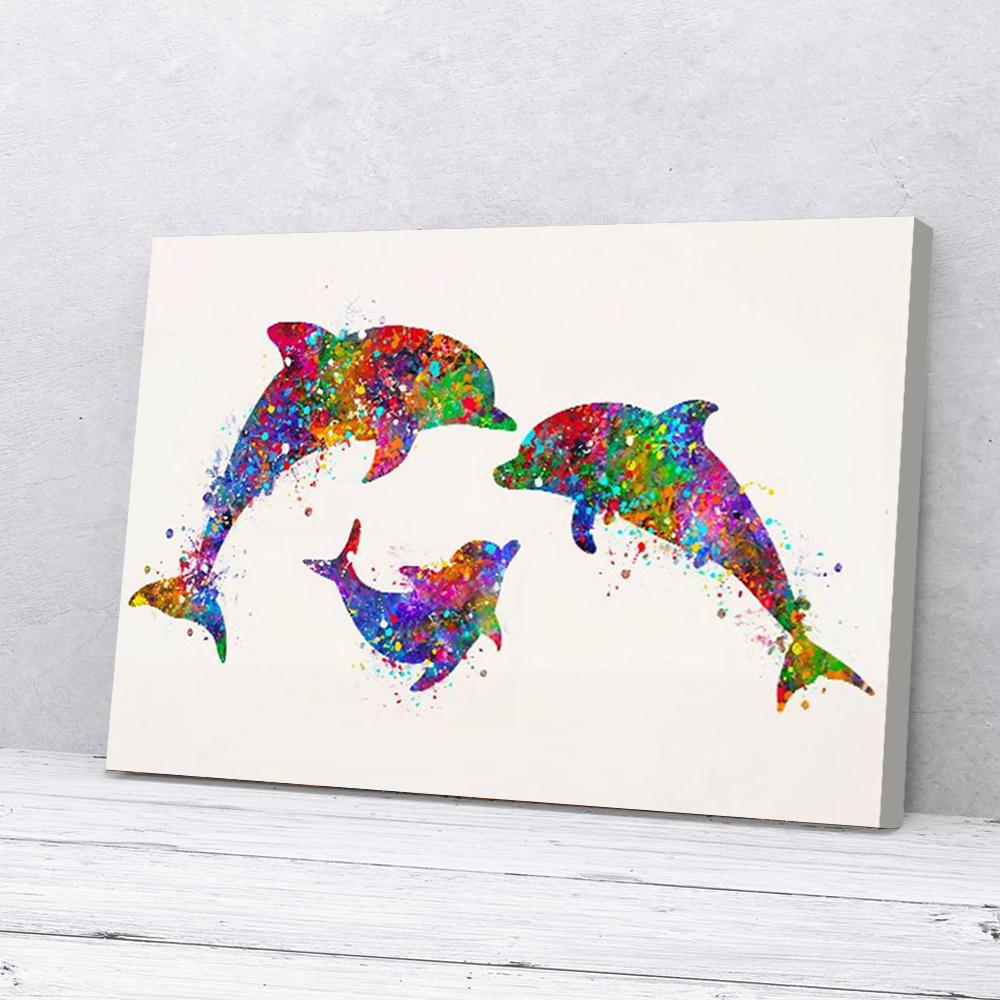Family Dolphin Canvas Prints - Wall Art Decor family dolphin canvas prints wall art decor 5813