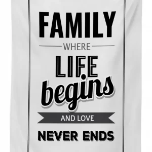 family phrase motivation 3d printed tablecloth table decor 3771