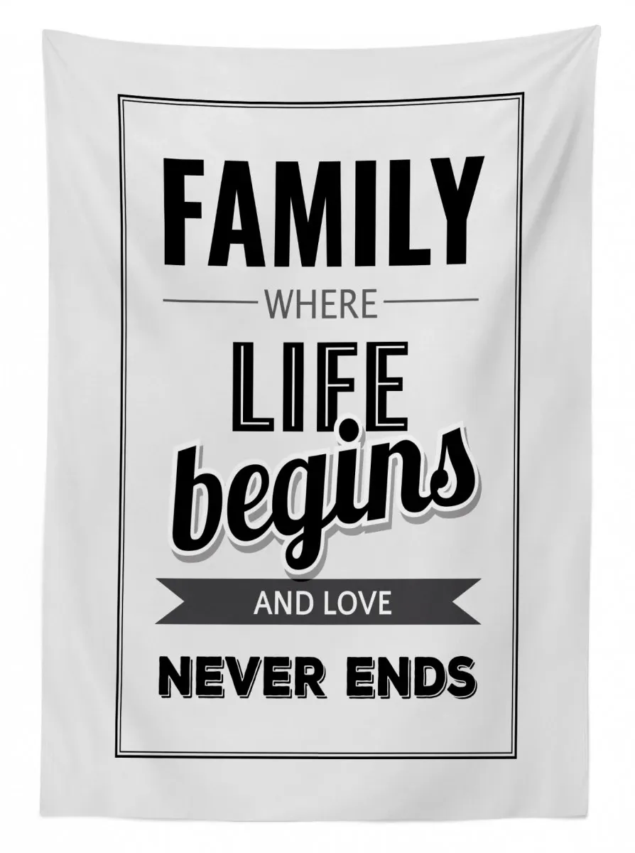 family phrase motivation 3d printed tablecloth table decor 3771