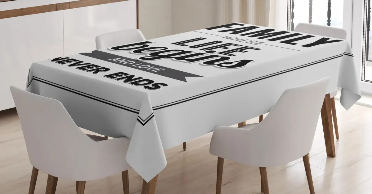 family phrase motivation 3d printed tablecloth table decor 6591