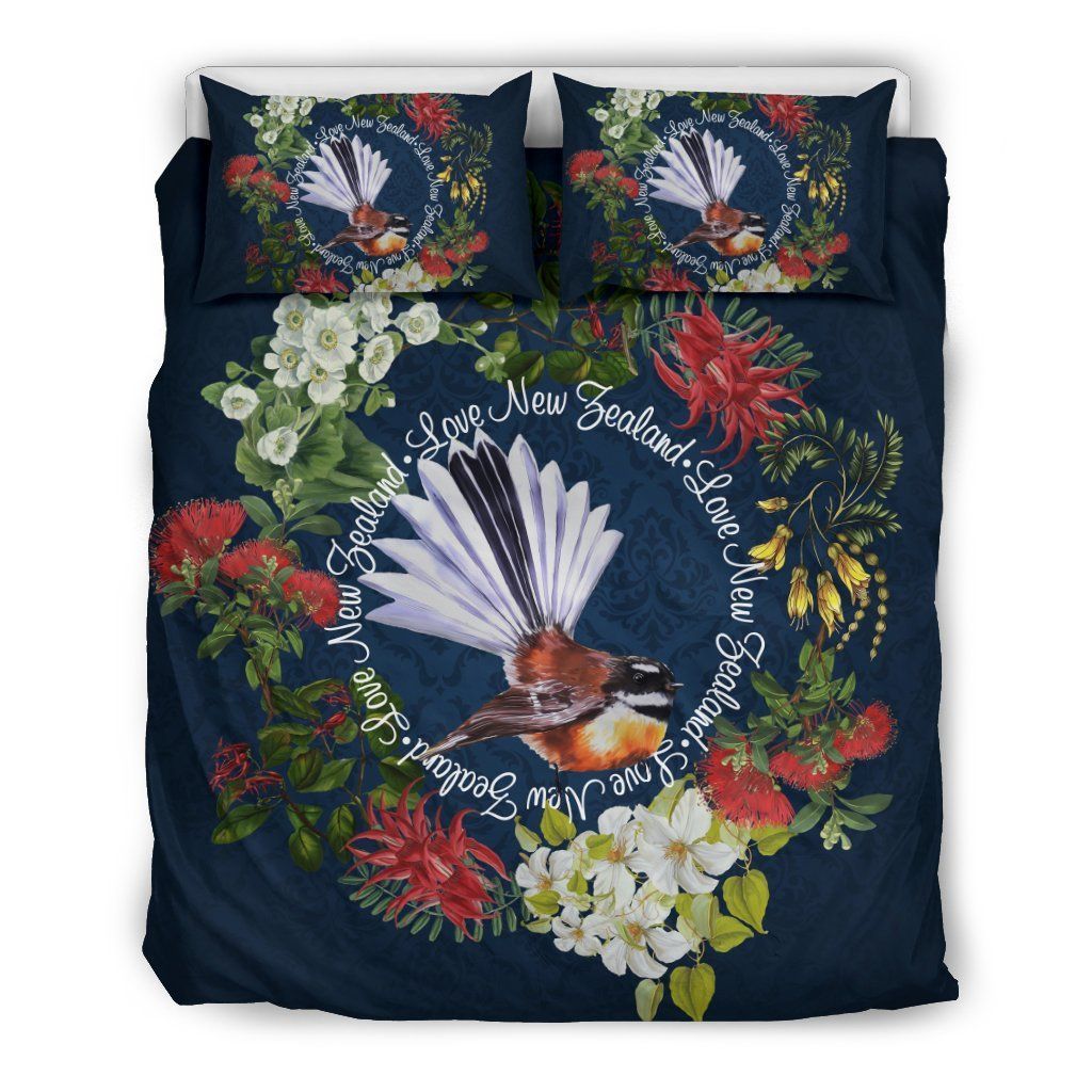 Fantail With New Zealand Flowers Bedding Set Bedroom Decor fantail with new zealand flowers bedding set bedroom decor 3176