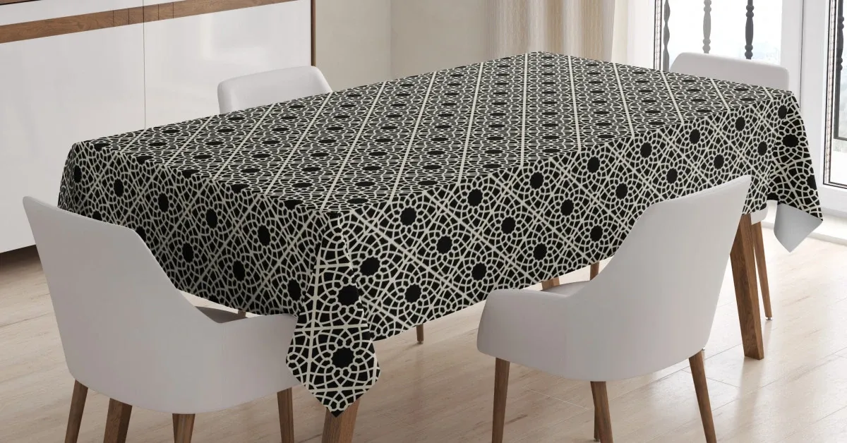far eastern lattice 3d printed tablecloth table decor 5596