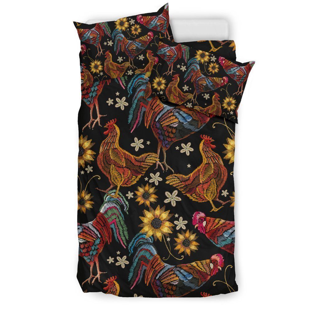 farm chicken hen flower comfortable bedding set bedroom decor 3199