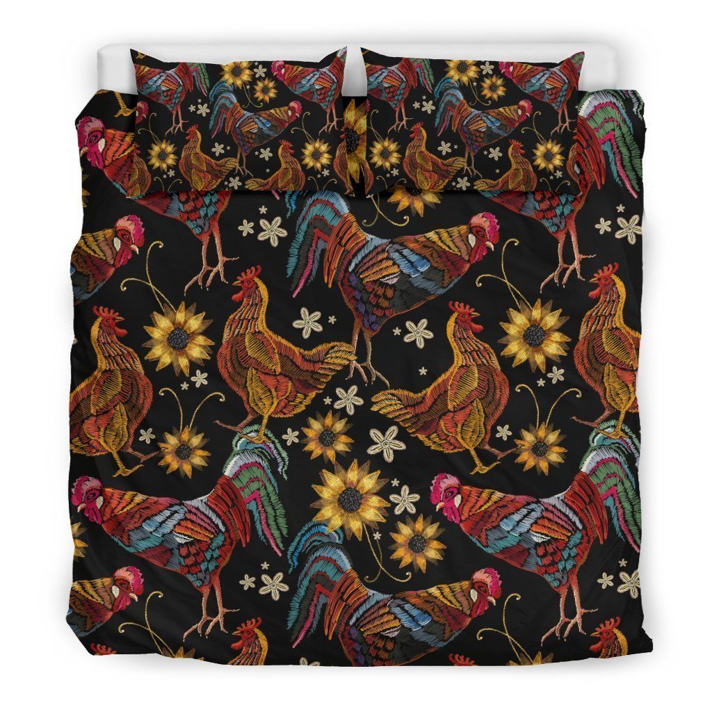 farm chicken hen flower comfortable bedding set bedroom decor 3693