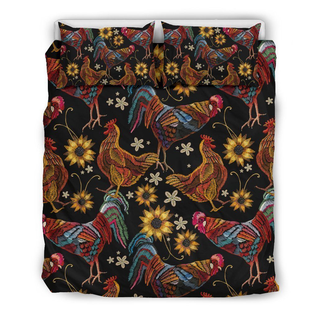 farm chicken hen flower comfortable bedding set bedroom decor 7709