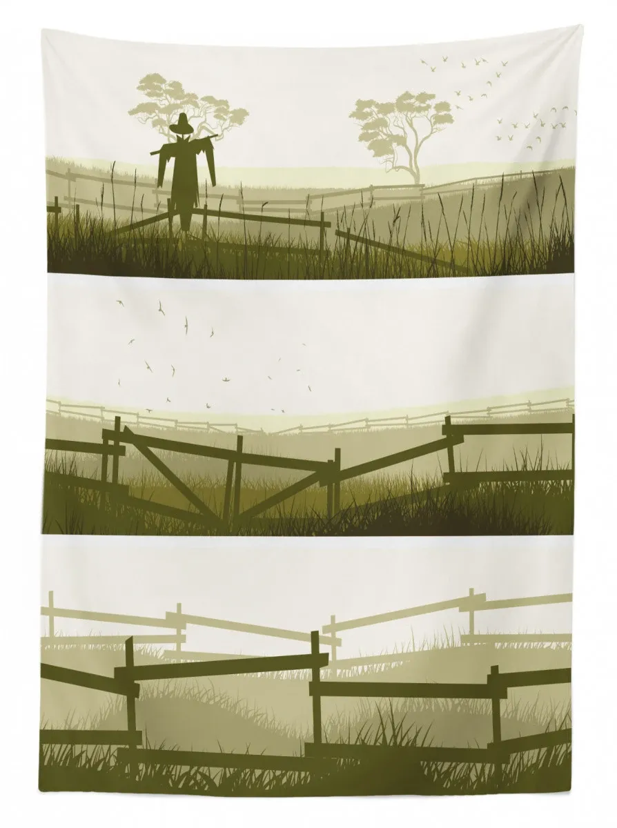 Farm Fields Scarecrow Grass 3D Printed Tablecloth Table Decor farm fields scarecrow grass 3d printed tablecloth table decor 5682