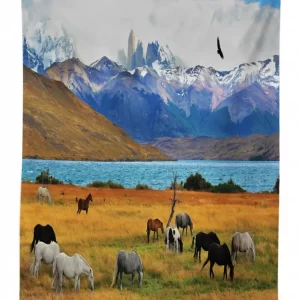 farm horse in mountain 3d printed tablecloth table decor 5208