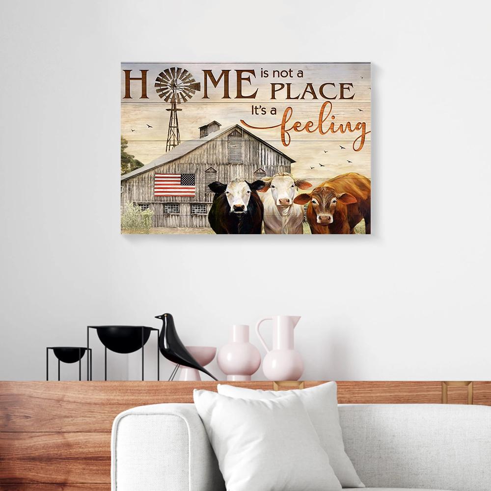 farmer cow canvas prints wall art decor 3059