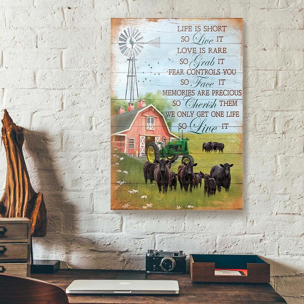 farming angus cow canvas prints wall art decor 1439