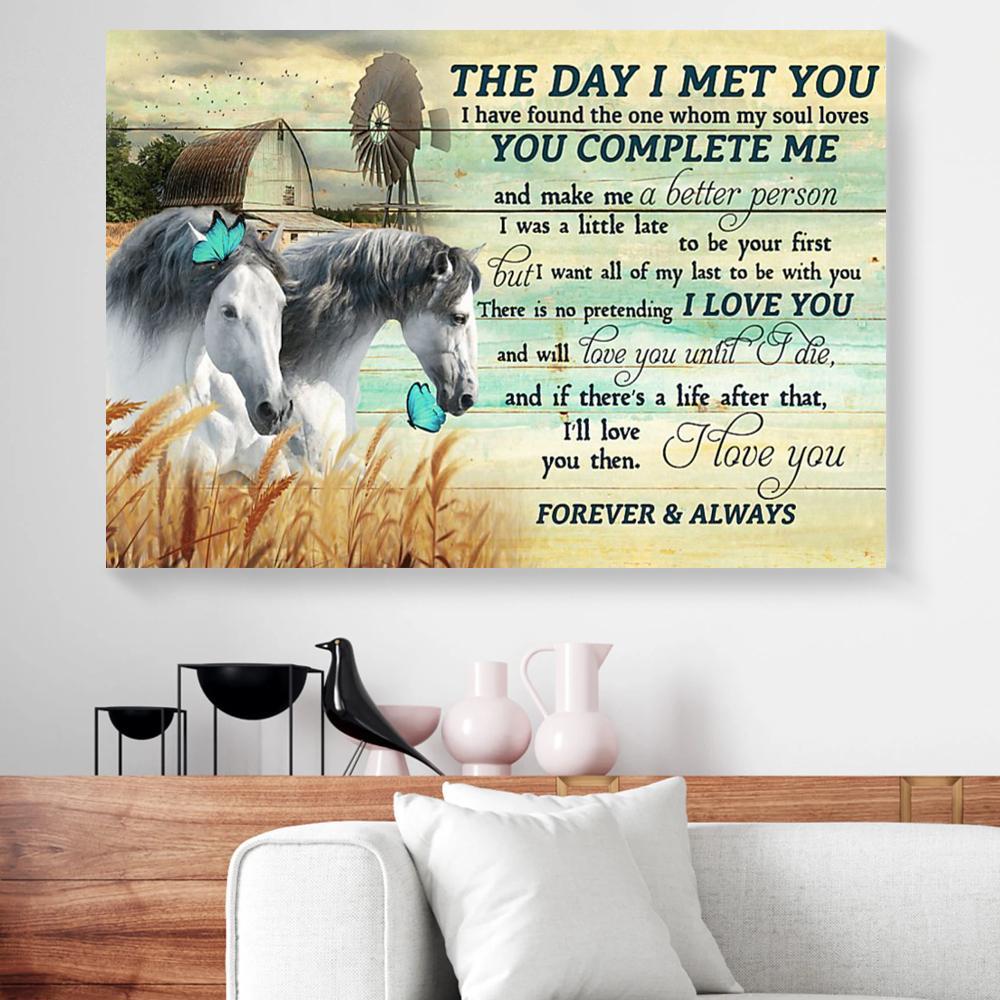 farming white horse canvas prints wall art decor 5081
