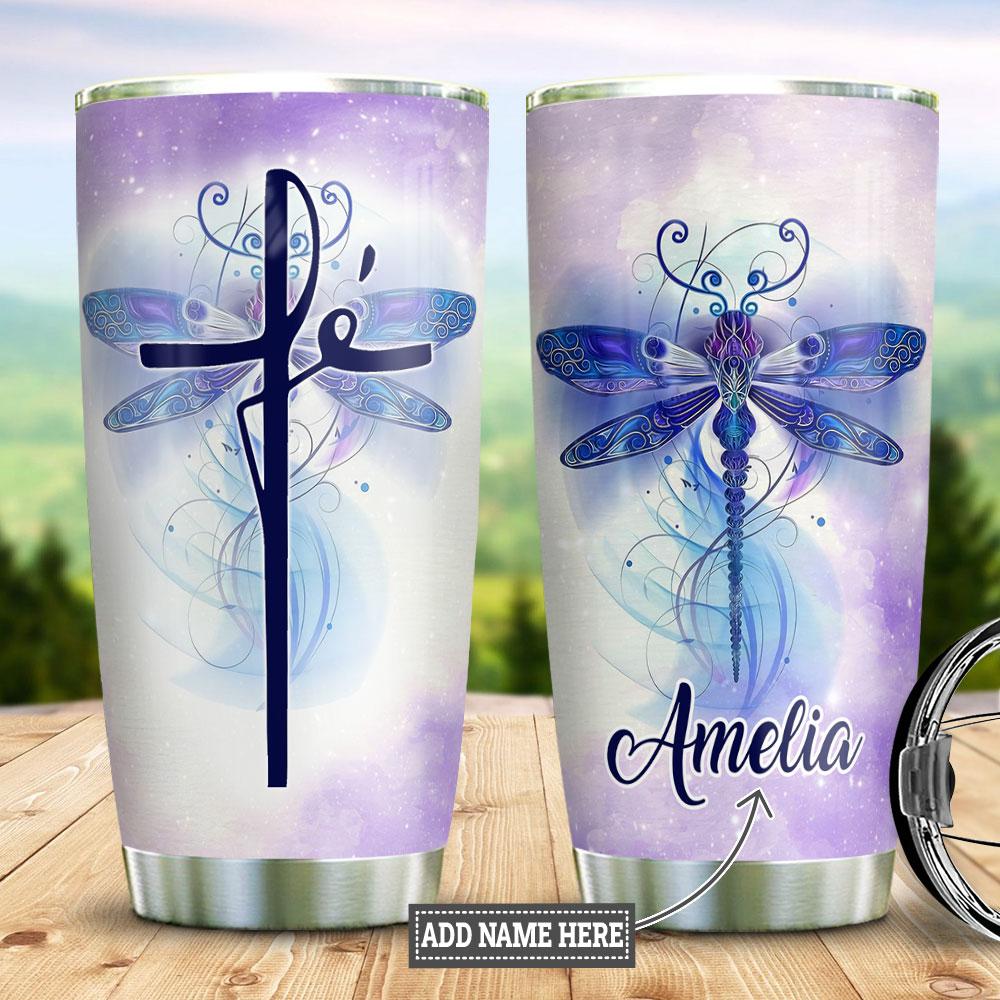 fe dragonfly personalized stainless steel tumbler 1999