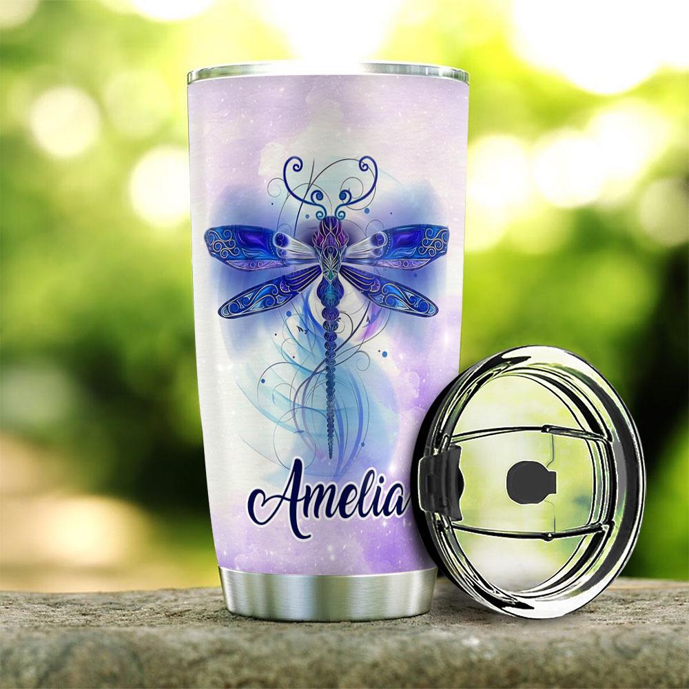 fe dragonfly personalized stainless steel tumbler 5371