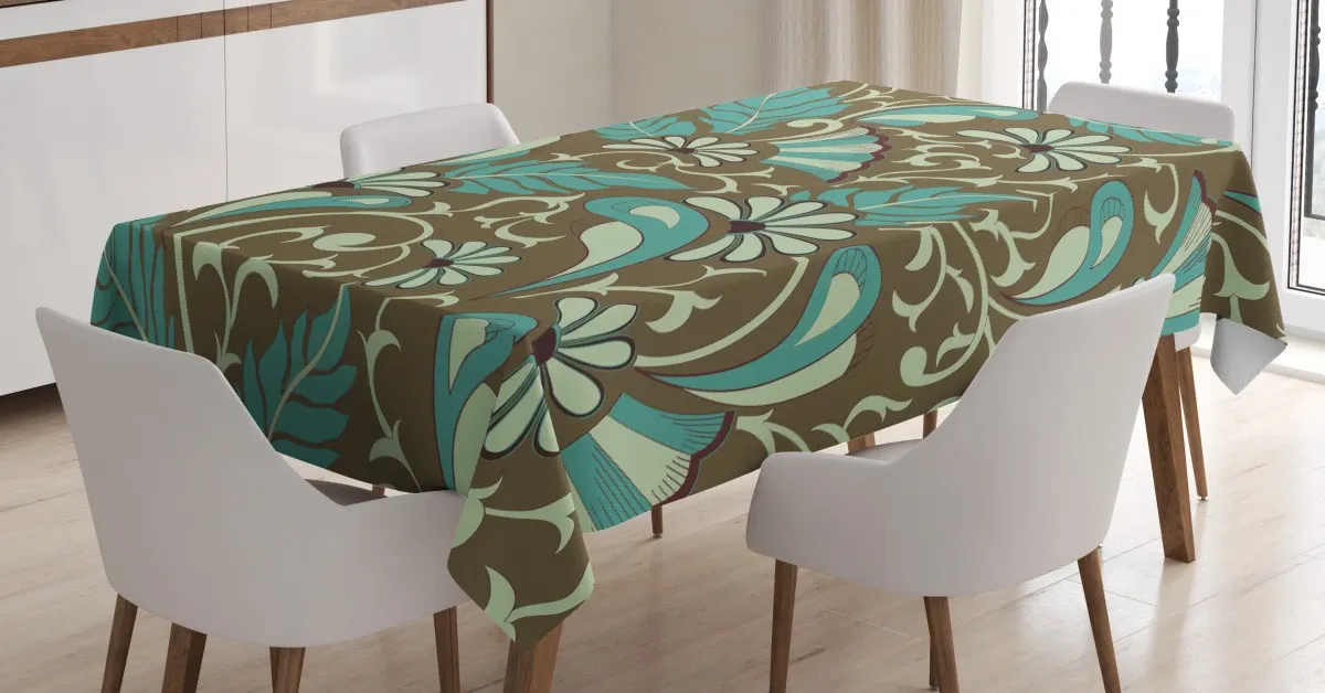 feathers and droplets 3d printed tablecloth table decor 2169