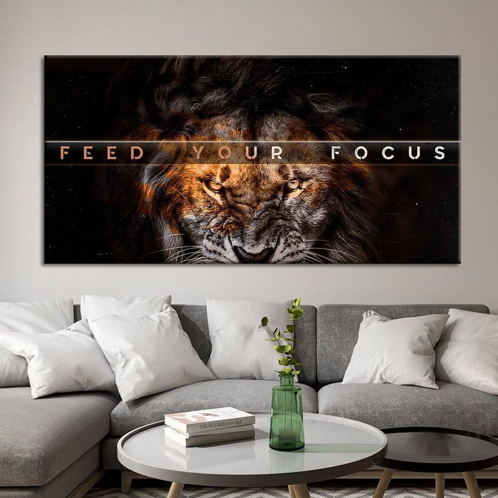feed your focus motivational positive canvas print wall art decor 2926
