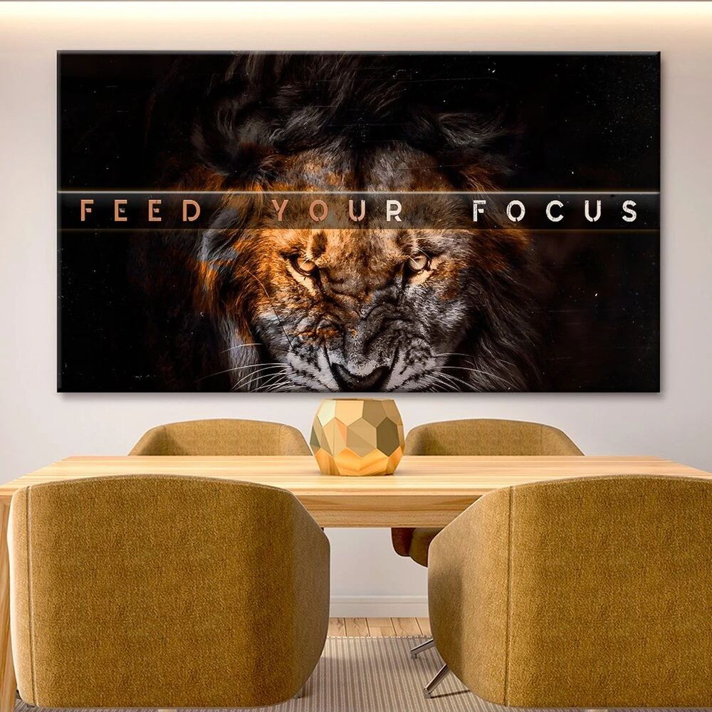 feed your focus motivational positive canvas print wall art decor 5061