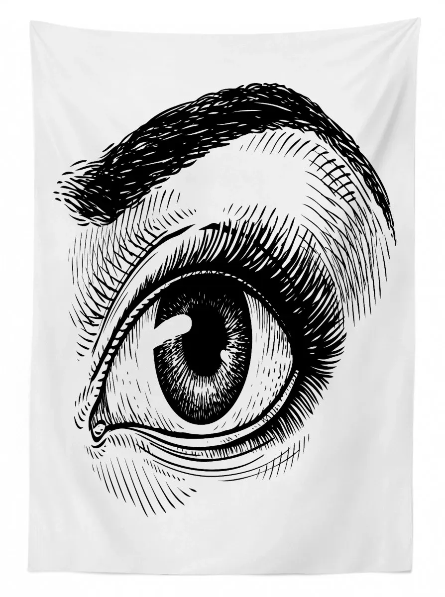 female eye makeup 3d printed tablecloth table decor 1548