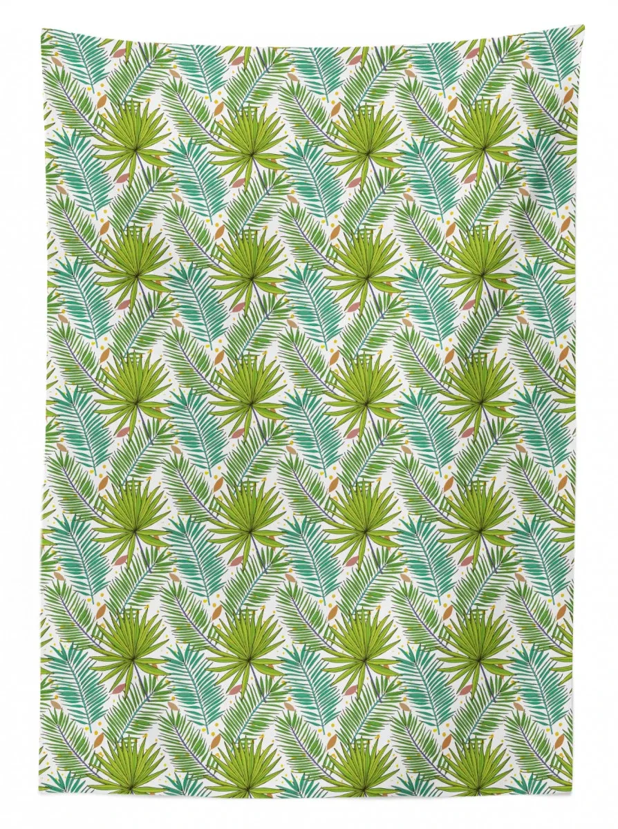 fern leaves sketch style 3d printed tablecloth table decor 3938