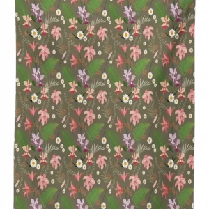 ferns and flowers design 3d printed tablecloth table decor 1548