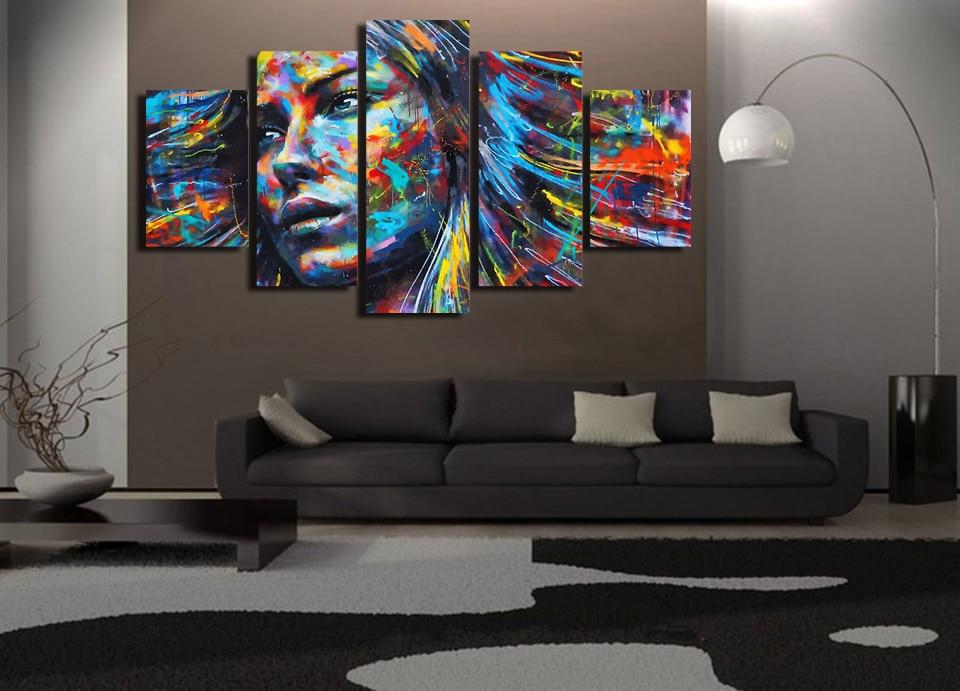 figure 01 abstract 5 panel canvas art wall decor 2440