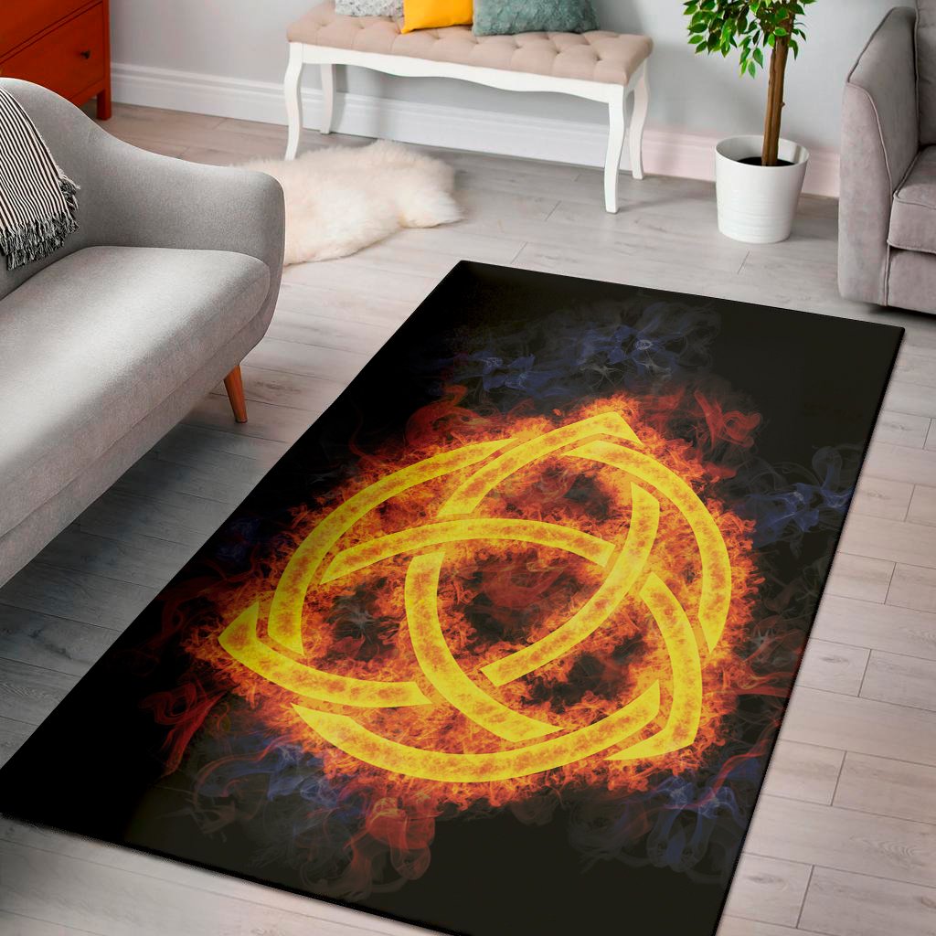 fire celtic knot print area rug floor decor 3763