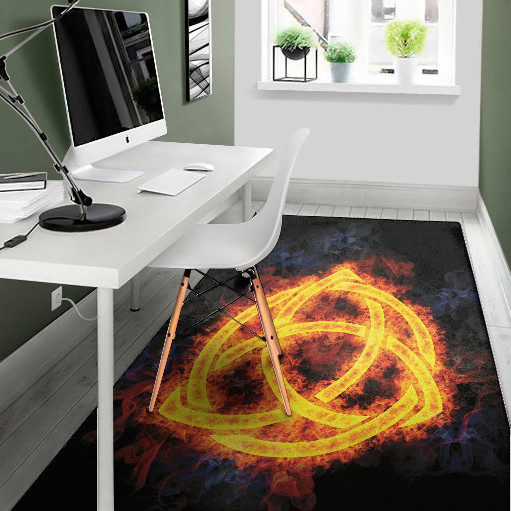 fire celtic knot print area rug floor decor 3769