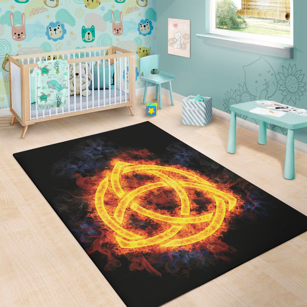 fire celtic knot print area rug floor decor 4843