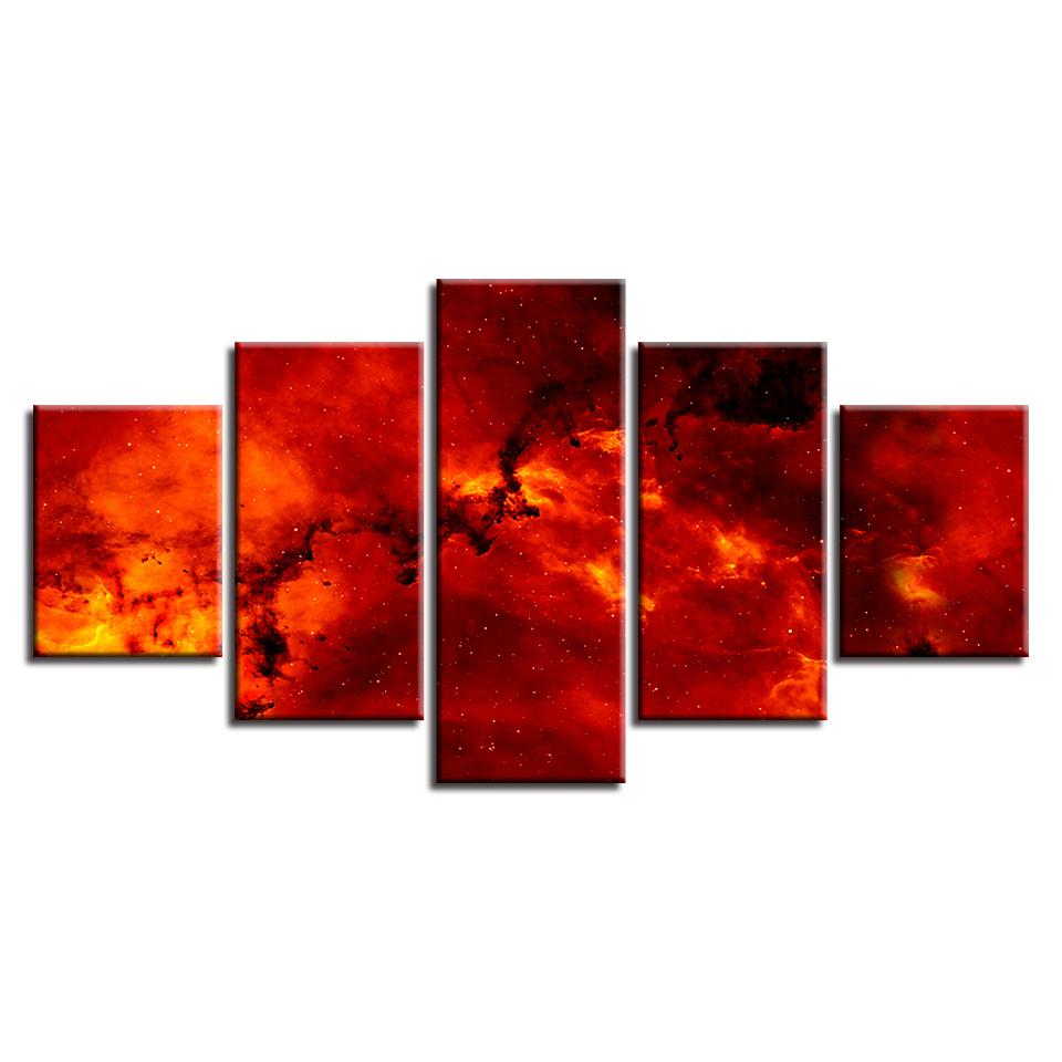 fire magma abstract 5 panel canvas art wall decor 5822