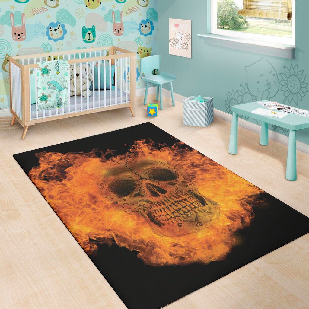 Fire Skull Print Area Rug Floor Decor fire skull print area rug floor decor 3907