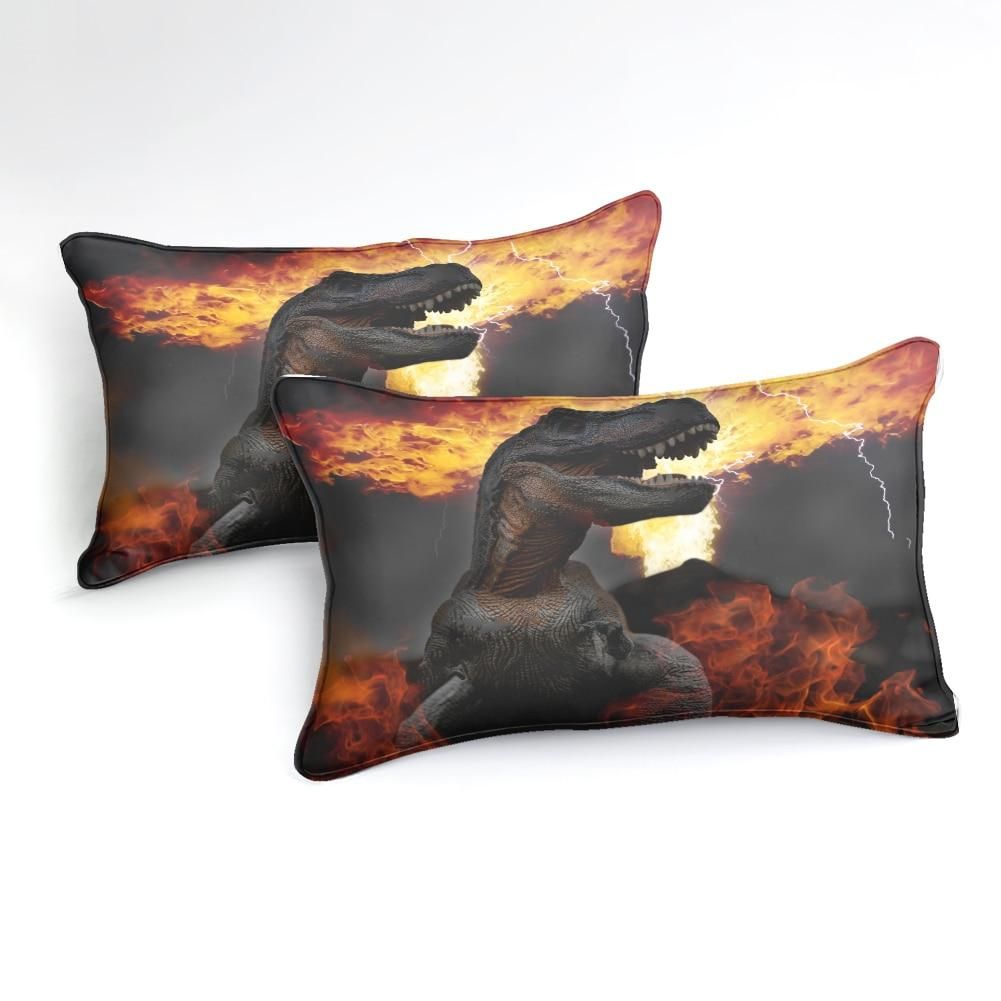 Fire T-rex At Night Duvet Cover Bedding Set fire t