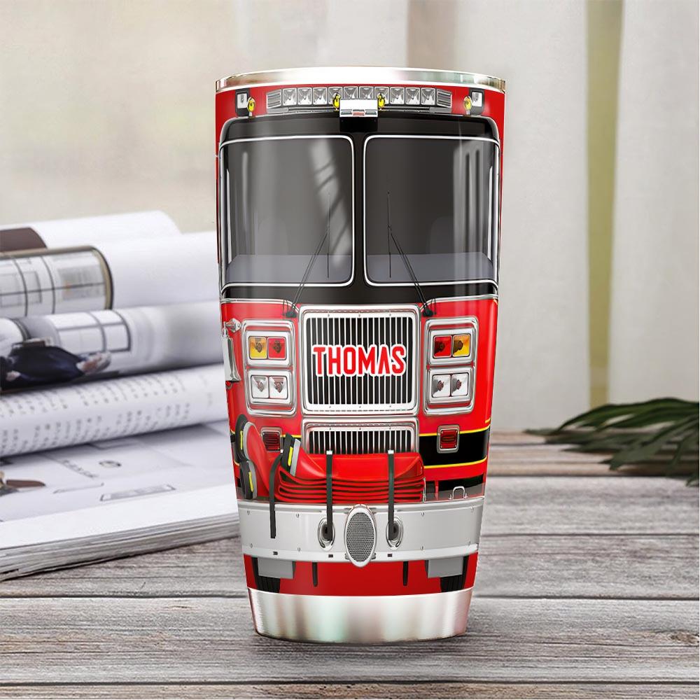 fire truck is calling personalized stainless steel tumbler 5383