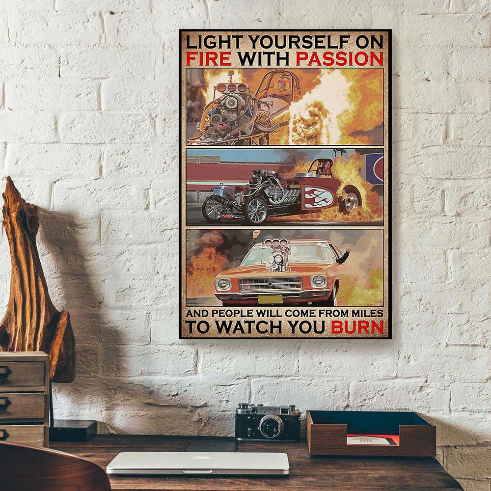 fire with passion racing canvas prints wall art decor 8896