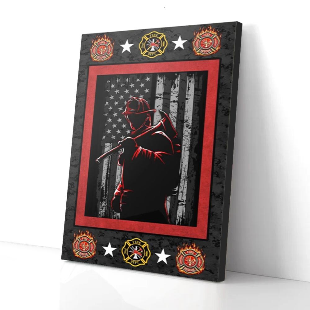 firefighter canvas prints wall art decor 3736
