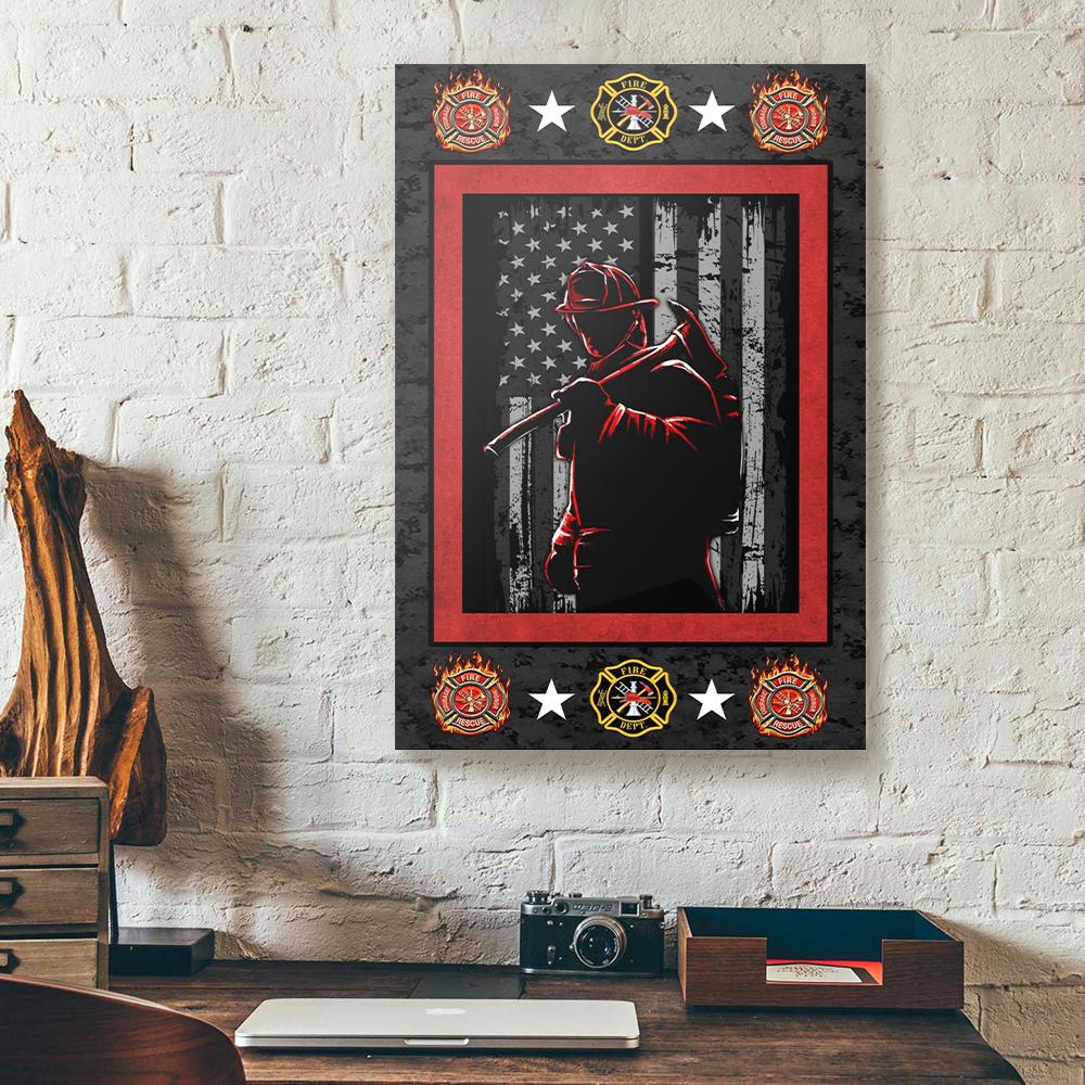 firefighter canvas prints wall art decor 7085