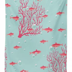 Fishes Coral Reef Aquatic 3D Printed Tablecloth Table Decor 1 fishes coral reef aquatic 3d printed tablecloth table decor 4562