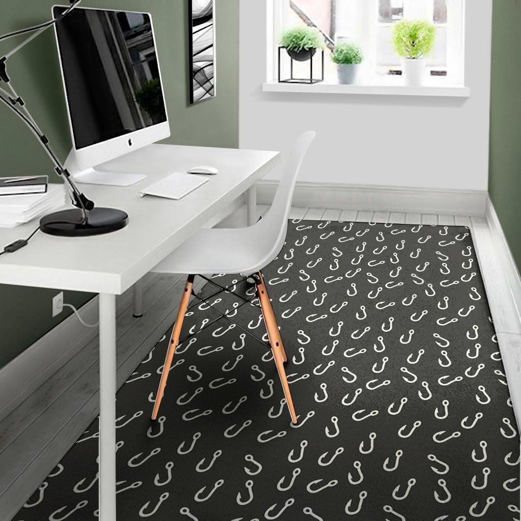 fishing hooks pattern print area rug floor decor 8162