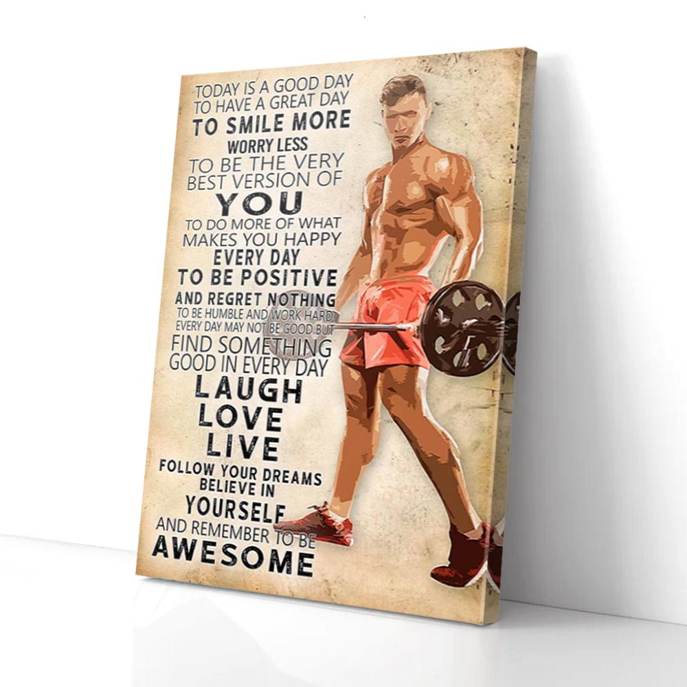 fitness man canvas prints wall art decor 7652