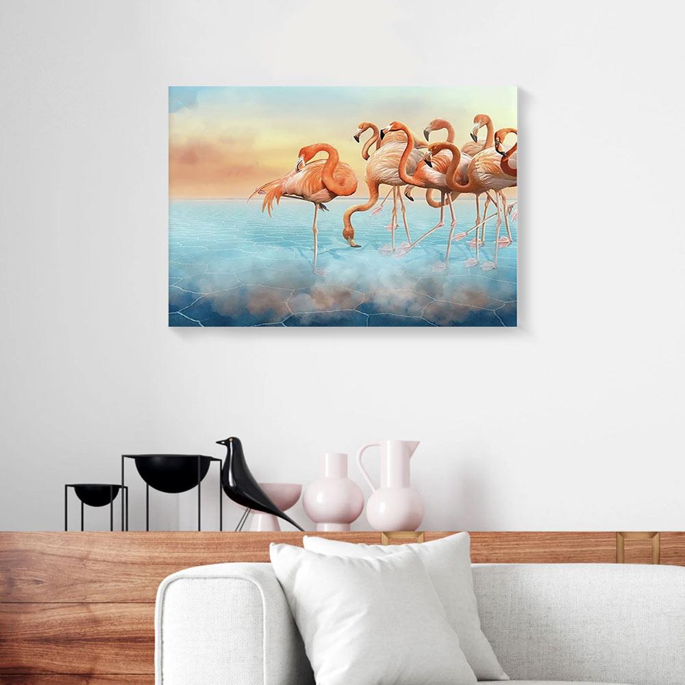 flamingo beautiful canvas prints wall art decor 8607