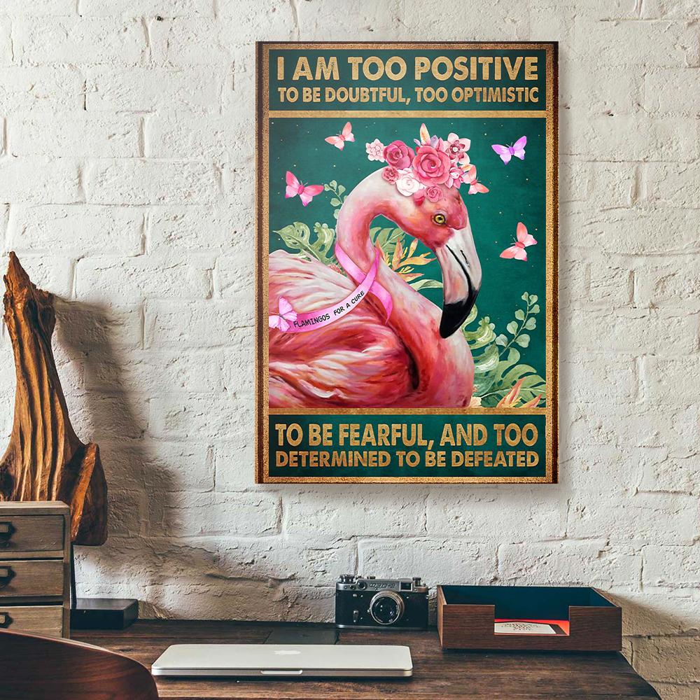 flamingo breast cancer canvas prints wall art decor 4414