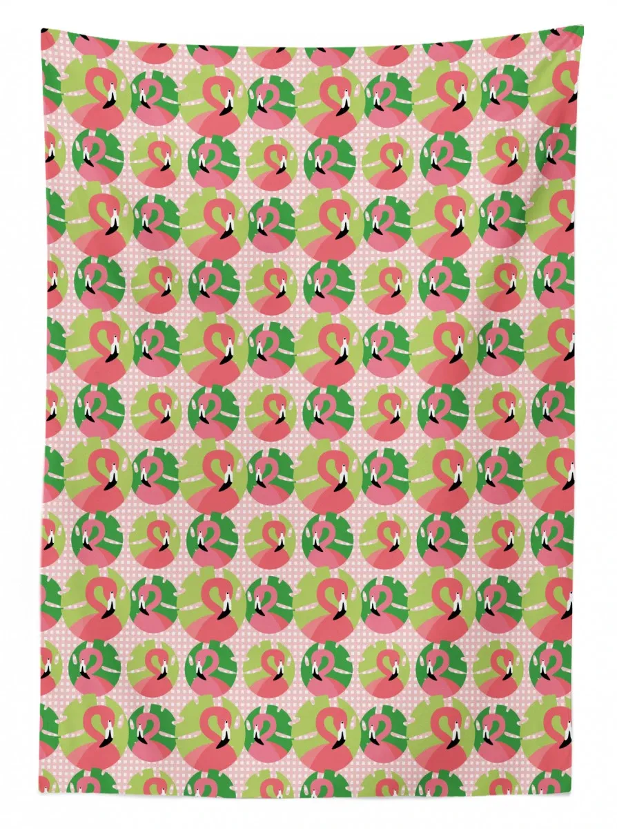 flamingo in childish design 3d printed tablecloth table decor 4748
