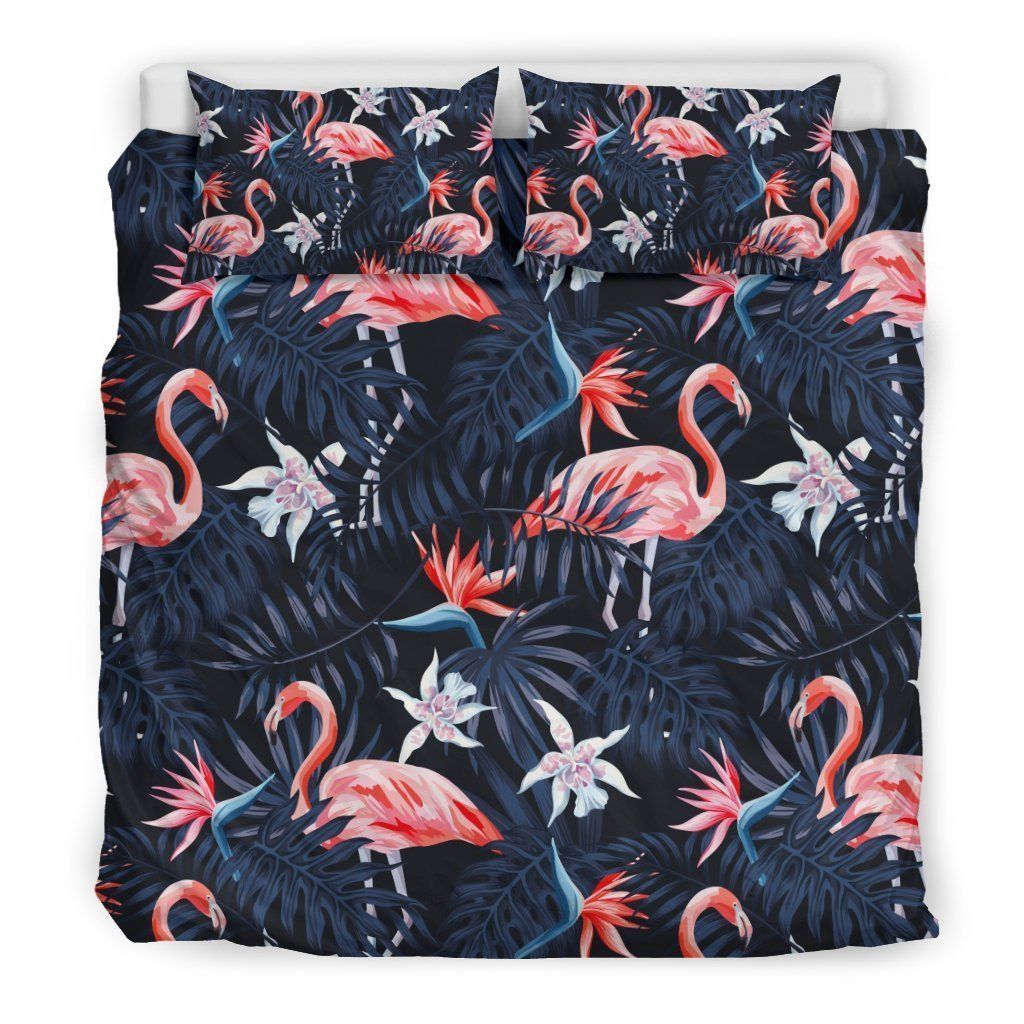 flamingo tropical palm leaves hawaiian floral cool design comfortable bedding set bedroom decort 6339