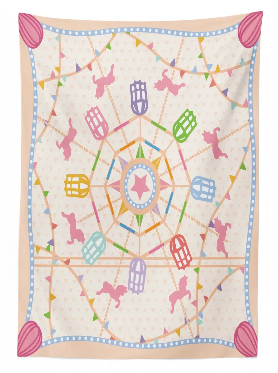 flattened circus 3d printed tablecloth table decor 4571