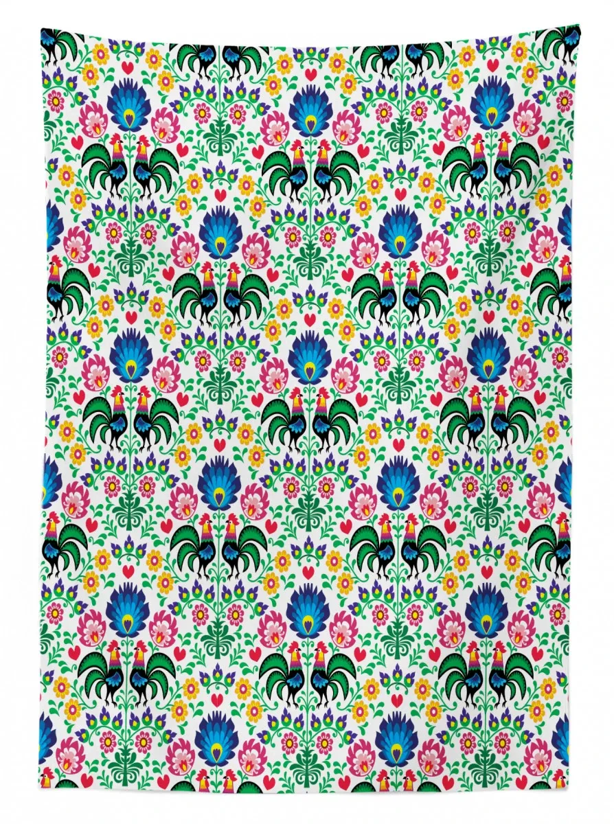 Flora Cocks 3D Printed Tablecloth Table Decor flora cocks 3d printed tablecloth table decor 4649