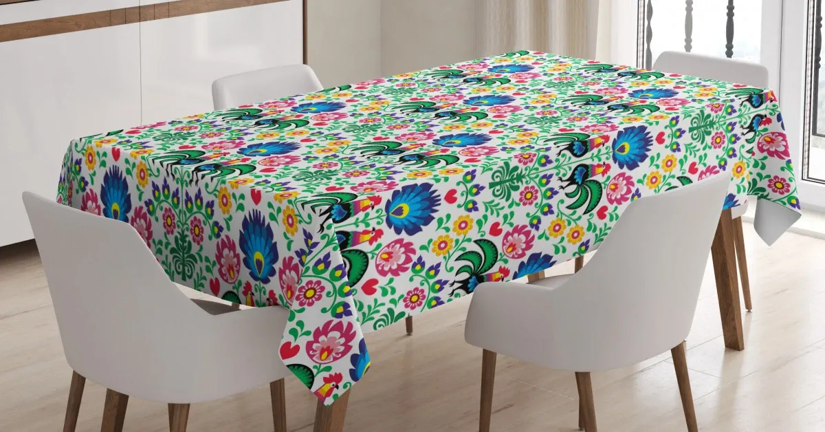 Flora Cocks 3D Printed Tablecloth Table Decor flora cocks 3d printed tablecloth table decor 5551