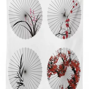 floral art on umbrella 3d printed tablecloth table decor 5324